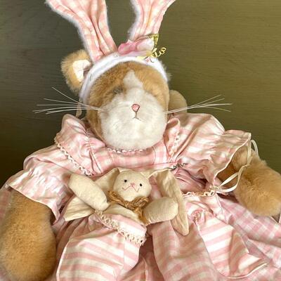 Lot 99 Bunnies by the Bay Sally Ally Cat dressed as Bunny Limited Edition 21" tall