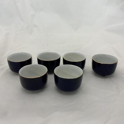 -86- Cobalt Blue Tea Set | Floral | Peacocks