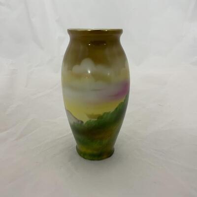 -88- Bavarian | Hand Painted Vase | Girl and Ducks