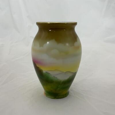 -88- Bavarian | Hand Painted Vase | Girl and Ducks