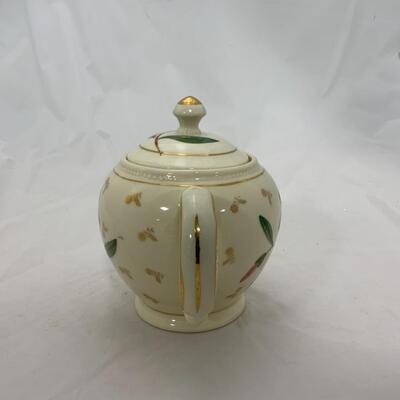 -100- SHAWNEE | 1950s Flower | Tea Pot | Gold Accent