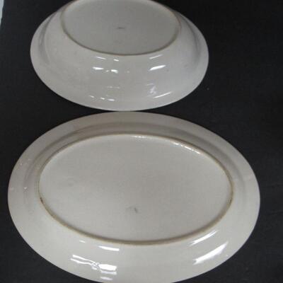 Vintage Blue Willow Lot, Platter, Veggie Bowl, Mugs, England C/S