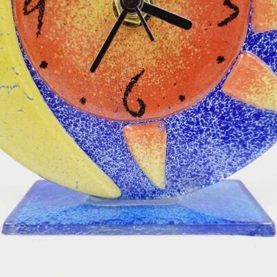 SUN/MOOn HAND CRAFTED GLASS CLOCK