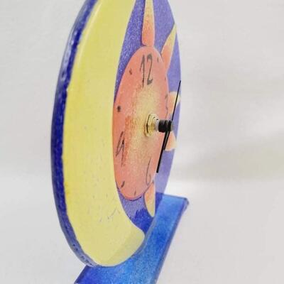 SUN/MOOn HAND CRAFTED GLASS CLOCK