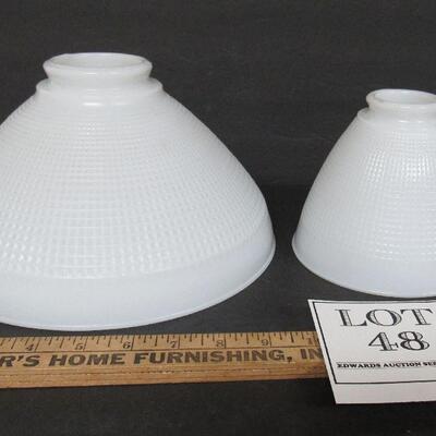2 Vintage Large Corning Ware Glass Light Shades