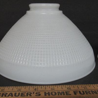 2 Vintage Large Corning Ware Glass Light Shades