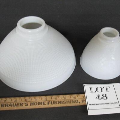 2 Vintage Large Corning Ware Glass Light Shades