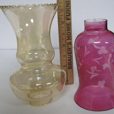 2 Vintage Glass Shades