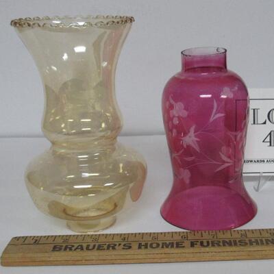 2 Vintage Glass Shades