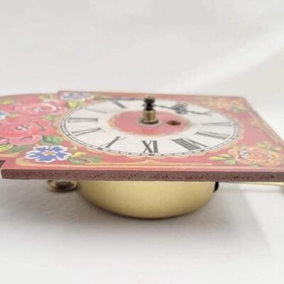 BEAUTIFUL MULTI TONED RED WOOD CLOCK - MADE IN GERMANY