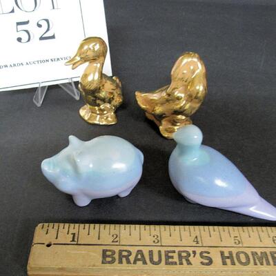 4 Small Pottery Animals