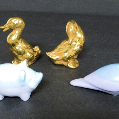 4 Small Pottery Animals