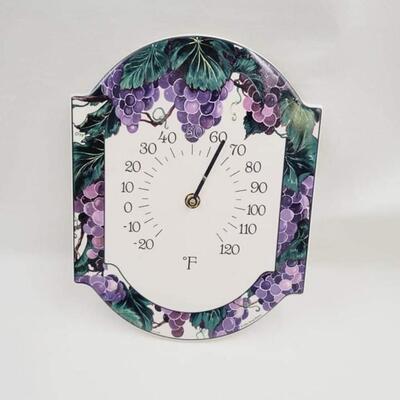PORCELAIN GRAPE THEMED THERMOMETER