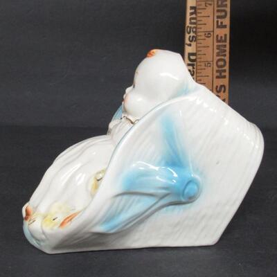 Vintage Pottery Baby Planter, Unsigned