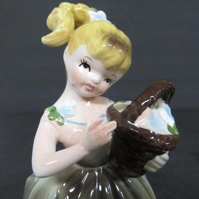 Vintage Enesco Girl Planter, Nice