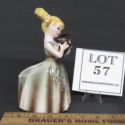 Vintage Enesco Girl Planter, Nice