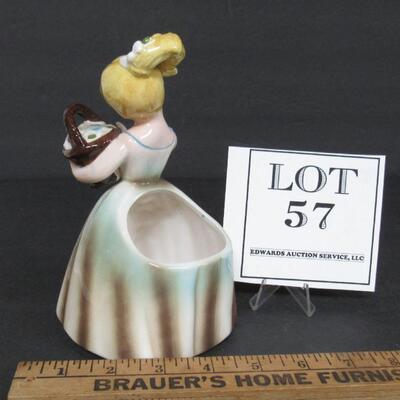 Vintage Enesco Girl Planter, Nice