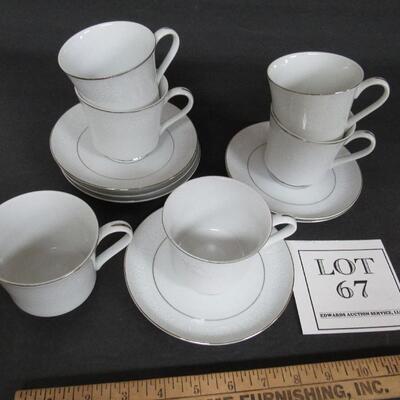 6 Crown Victoria Fine China Love Lace Cup and Saucer Sets