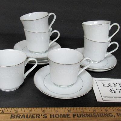 6 Crown Victoria Fine China Love Lace Cup and Saucer Sets
