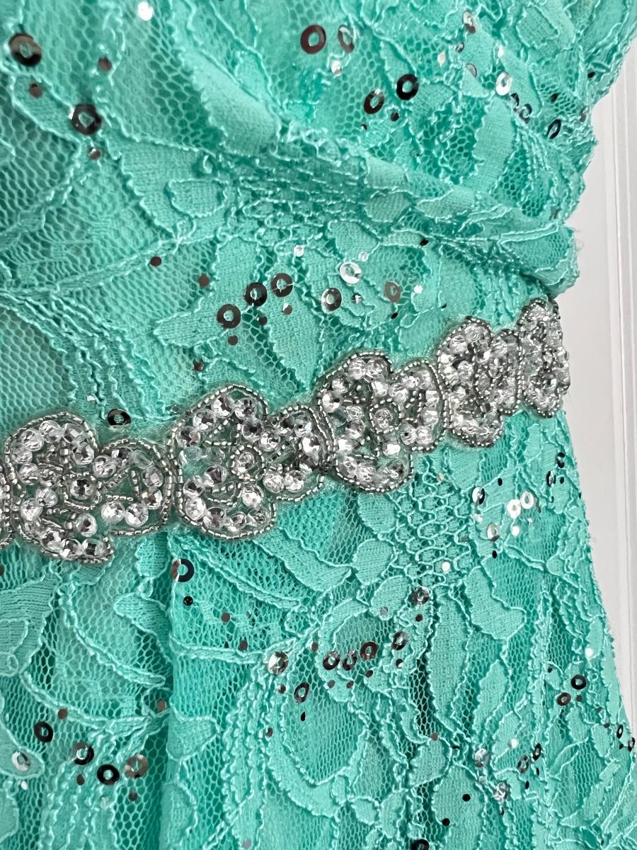 JODI KRISTOPHER ~ Size 3 ~ Strapless Teal Lace / Sequence Dress ...