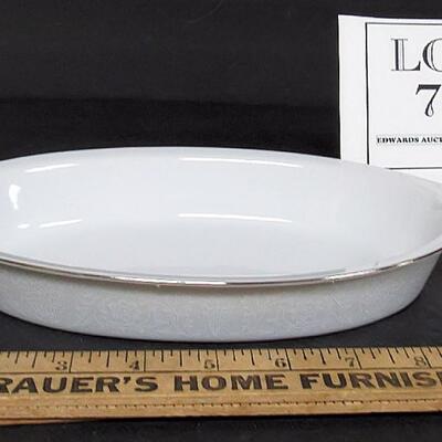 Crown Victoria Fine China Love Lace Oval Handled Baker #2