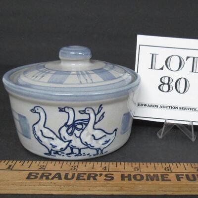 Louisville Kentucky Stoneware Gaggle and Geese Pattern Covered Dish