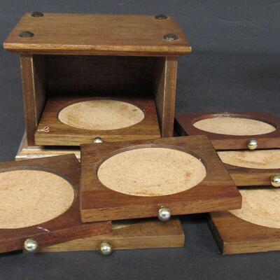 Coaster Set in Wood Case