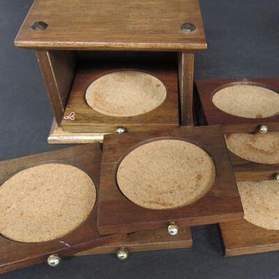 Coaster Set in Wood Case