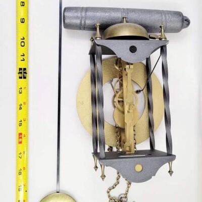 VINTAGE HERMLE TEMPUS FUGIT METAL CLOCK