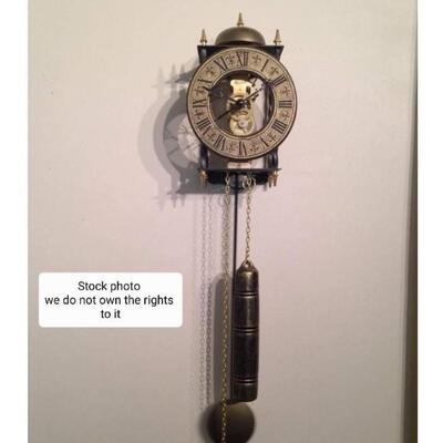VINTAGE HERMLE TEMPUS FUGIT METAL CLOCK