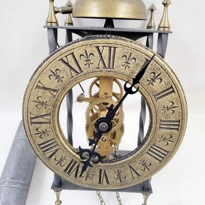 VINTAGE HERMLE TEMPUS FUGIT METAL CLOCK