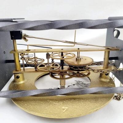 VINTAGE HERMLE TEMPUS FUGIT METAL CLOCK