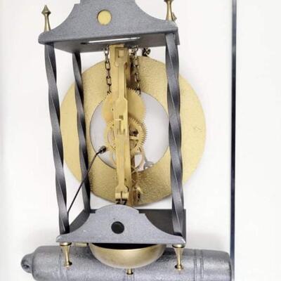 VINTAGE HERMLE TEMPUS FUGIT METAL CLOCK