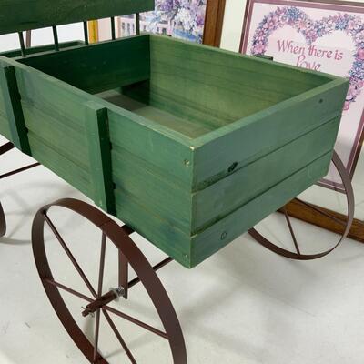 -109- Decorative Wagon and Two Framed Pieces