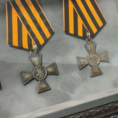 -114- Elegantly Framed St George Cross Medals | Courage