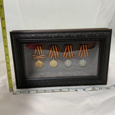 -115- Elegantly Framed Czar Nicholas II Medals | Bravery | Zeal