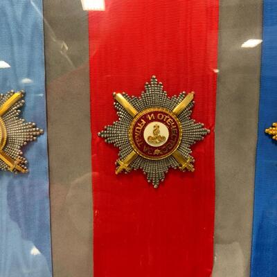 -117- Elegantly Framed Imperial Russian Medals