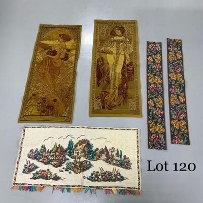 -120- Five Tapestries | Art Nouveau | Floral