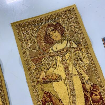 -120- Five Tapestries | Art Nouveau | Floral