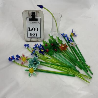 -121- Group of Delicate Glass Flowers