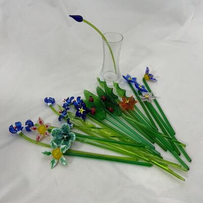 -121- Group of Delicate Glass Flowers