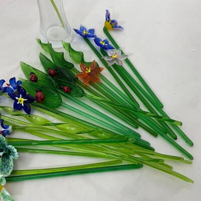 -121- Group of Delicate Glass Flowers