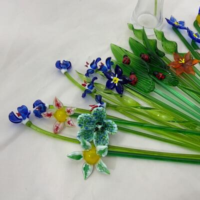 -121- Group of Delicate Glass Flowers