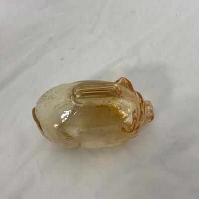 -123- Carnival Glass Pig | Carnival Glass Bon Bon Dish