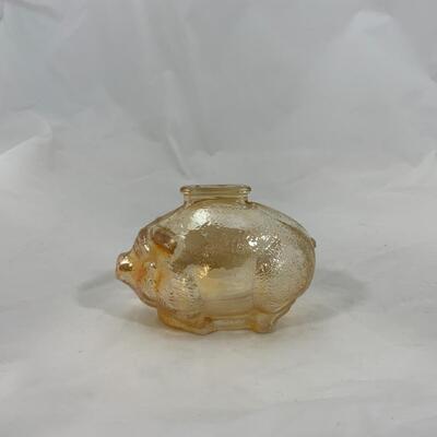 -123- Carnival Glass Pig | Carnival Glass Bon Bon Dish