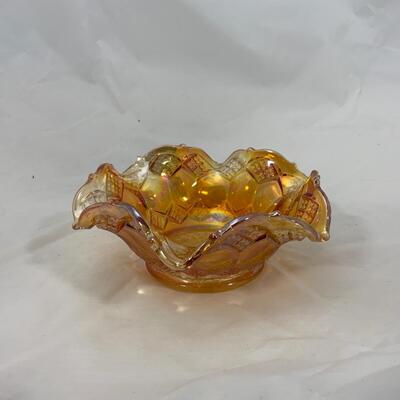-123- Carnival Glass Pig | Carnival Glass Bon Bon Dish