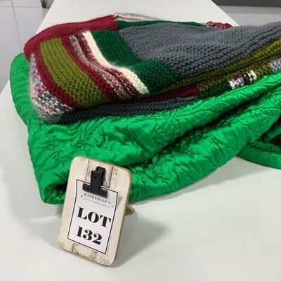 -132- Two Throw Blankets | Knit | Satin