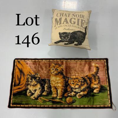 -146- Vintage Cat Tapestry | Modern Cat Pillow
