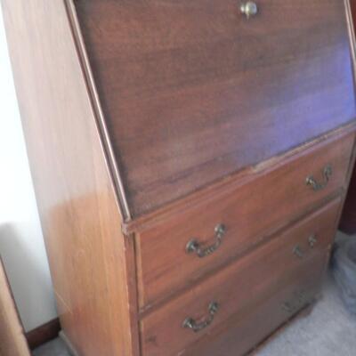 LOT  VINTAGEWOODEN SECRETARY