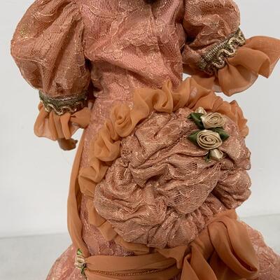 -179- Franklin Mint Heirloom Doll | Beautiful Orange Dress
